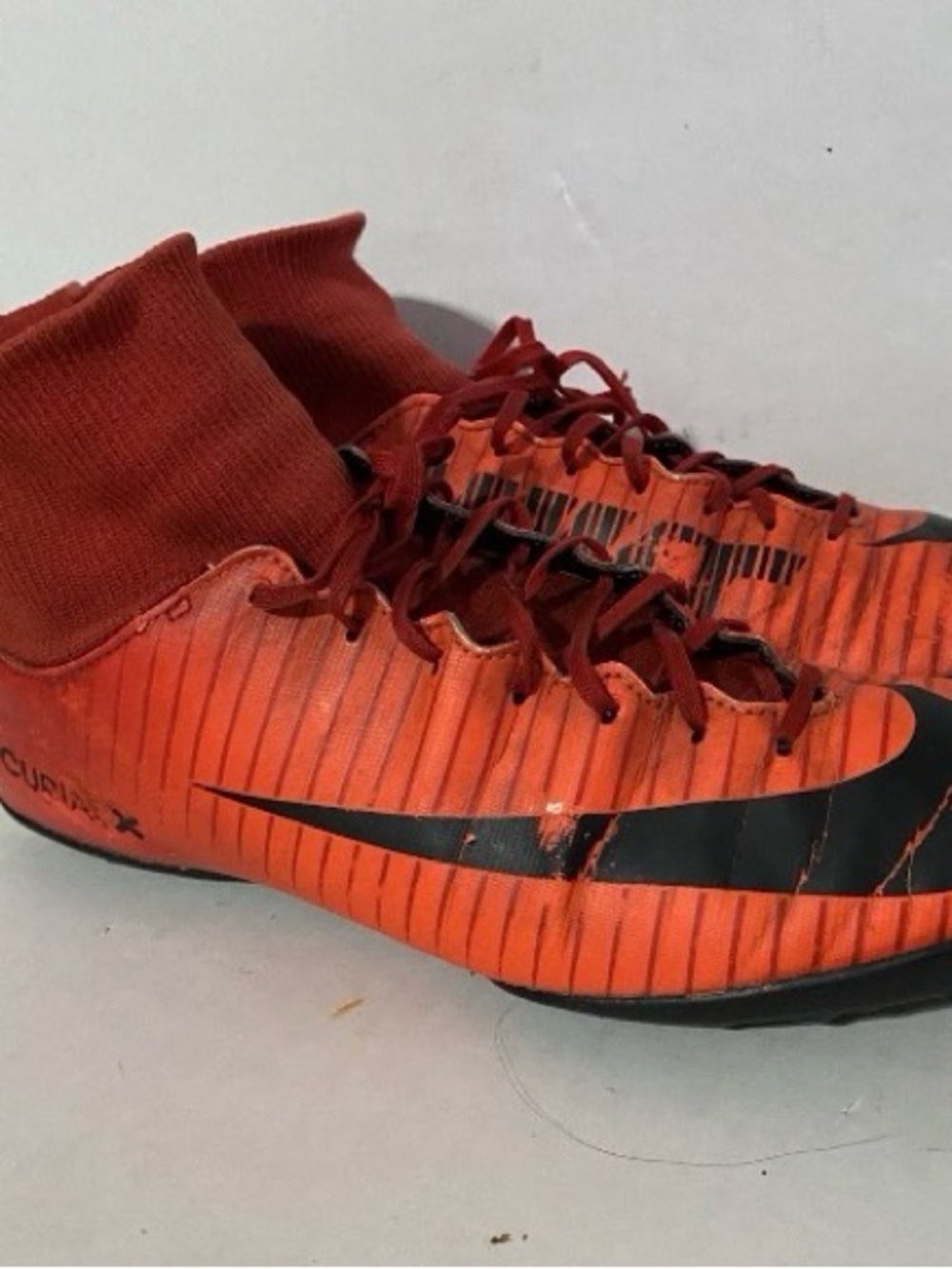 Nike Mercurial X Soccer Turf Cleats - Bright Red with Black Swoosh